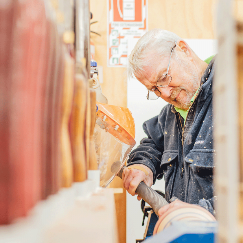 Creative Resource Centre - man carving wood