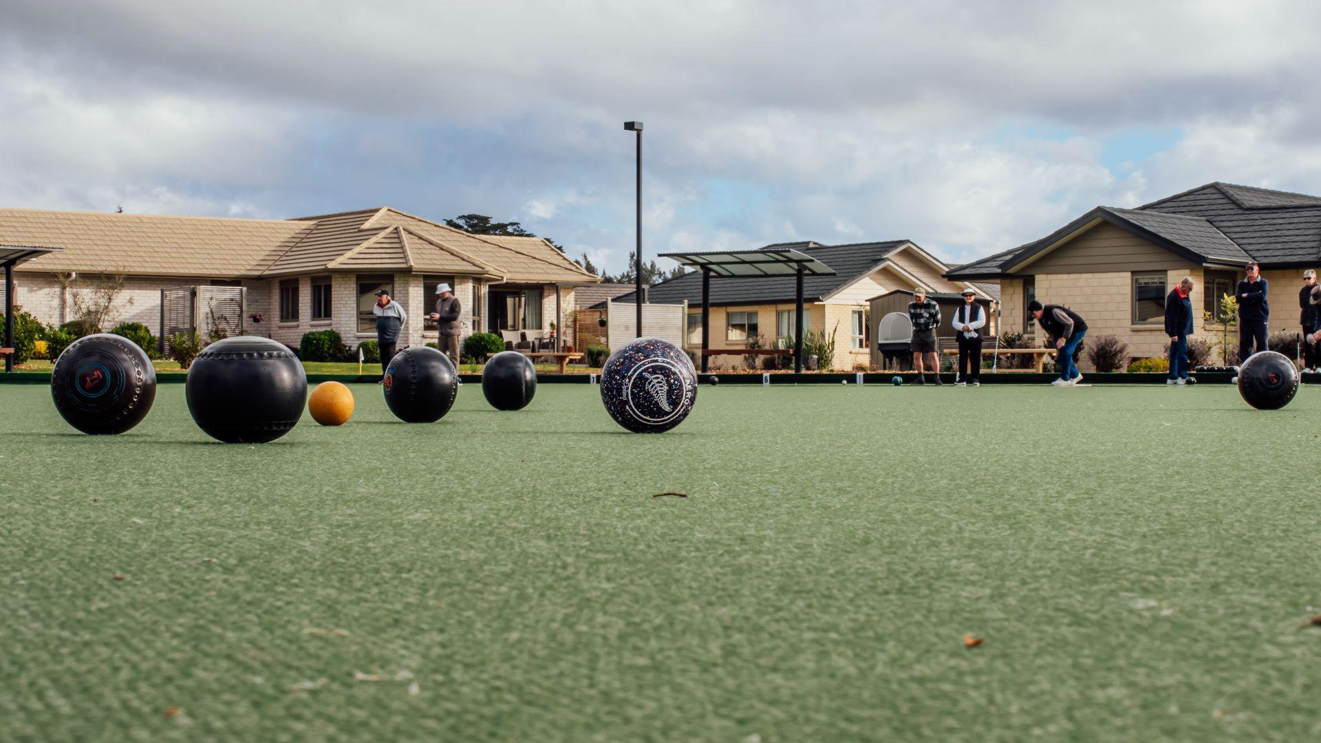 Group of residents bowling